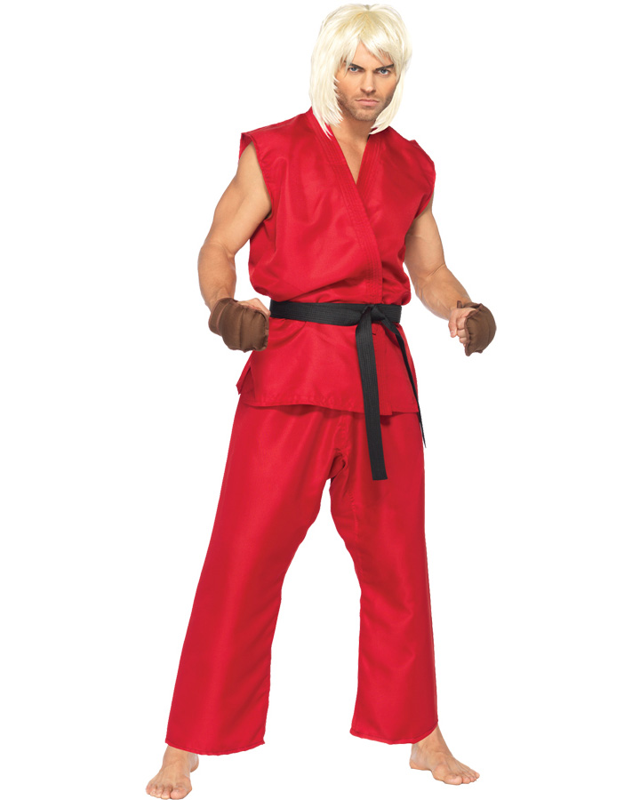 Cl242 Street Fighter Ryu Ken Mens Video Games Adult Fancy Dress Costume Ebay 